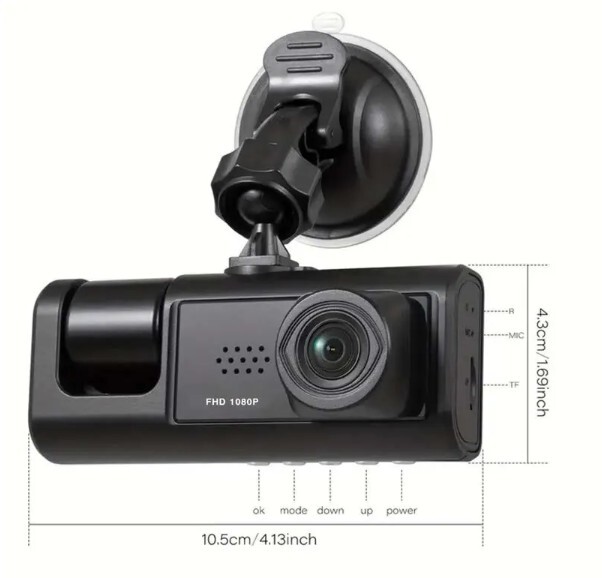 Dash Cam with IR Night Vision, Loop Recording, 2