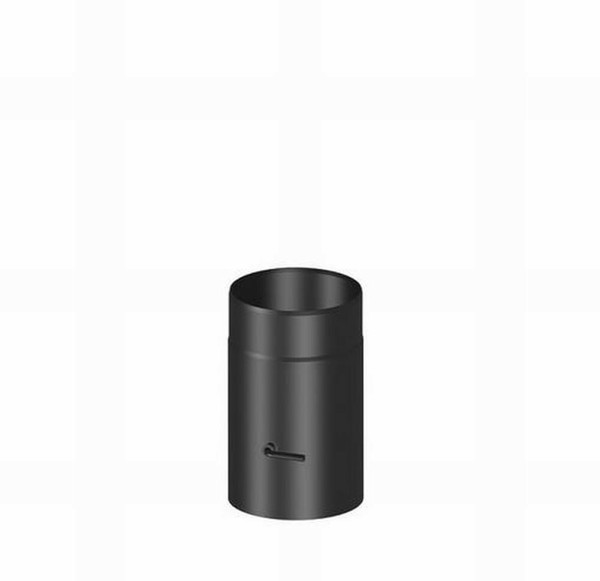H&M Rauchrohr Ø 150 Mm 250 Mm Lang Mit Drosselklappe Schwarz Senotherm Ofenrohr-image