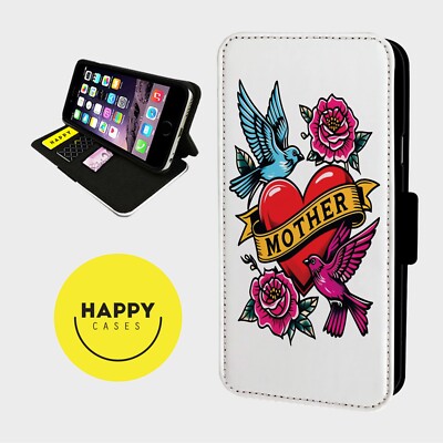 TOLLES TATTOO MUTTERHERZ - Kunstleder Klapp Handy Hülle Cover - iPhone/Samsung