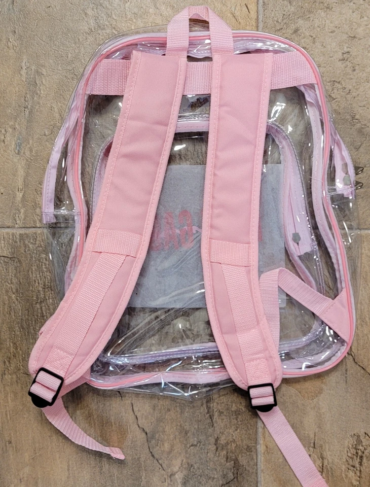 Lady Gaga Pink / Clear Joanne World Tour VIP Backpack Bookbag Unused VGC - Image 3 of 4