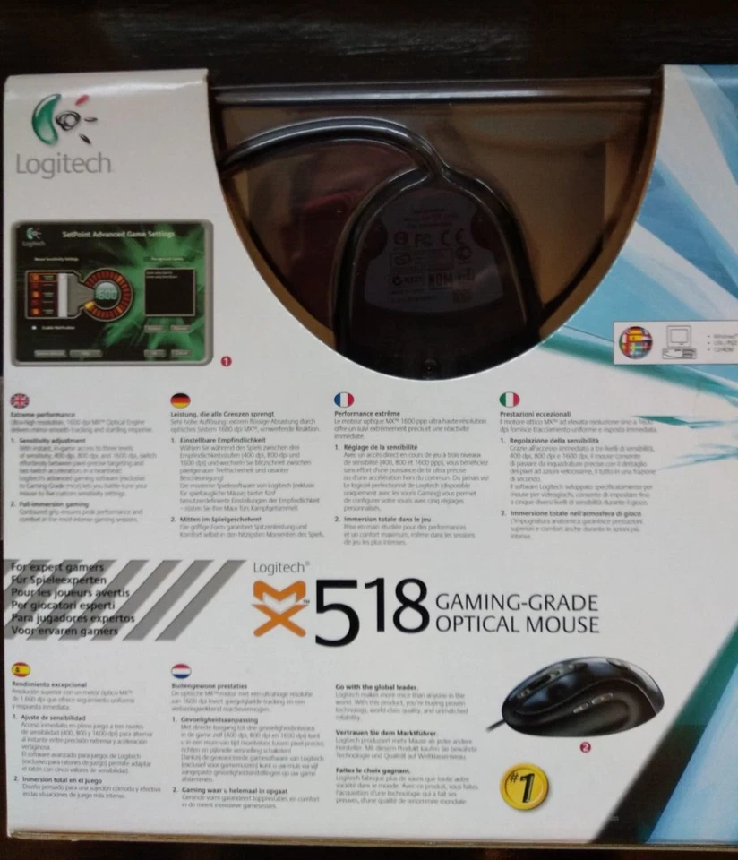 Logitech MX518 Optical Gaming Mouse - 1600 DPI - First Release - Rare! - Image 3 of 3
