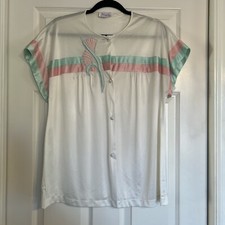 Vintage Vanity Fair 2 Piece Pajama Set Medium 80 s Tricot Pastels