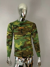 HUF Worldwide Men Camouflage Graphic Long Sleeve Shirt Size S