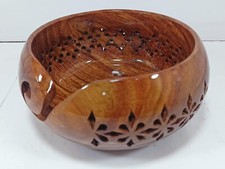 Beautiful Handmade Wooden Yarn Bowl Wool Ball Holder Knitting Bowl Crochet Gift