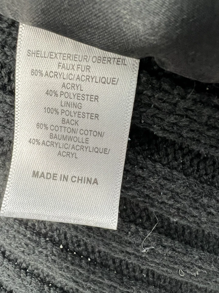 Женский жилет из искусственного меха Adrianna Papell размер M черный воротник-стойка свитер сзади - Изображение 3 из 4