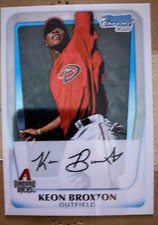 2011 bowman chrome keon broxton 1st yr rookie card BCP42