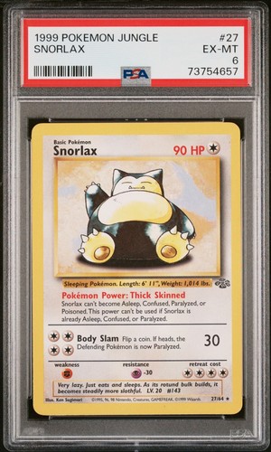 Snorlax (Unlimited) graded PSA 6 for sale on eBay