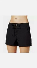 NEW/LA BLANCA/SIZE L/WOMEN'S/SWIM SHORTS/BLACK/BOARDWALK/RESORTWEAR/POCKETS/TIE/