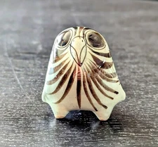 VTG Owl Tonala Mexican Folk Art Hand Painted Ceramic Pottery Mexico 2" H