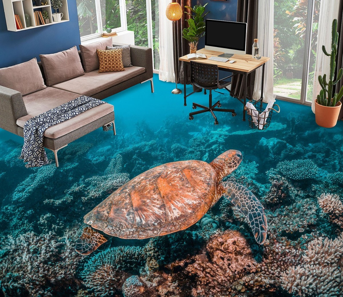 3D Sea Turtle SKE2697 Floor WallPaper Print Decal Epoxy Floor Deco