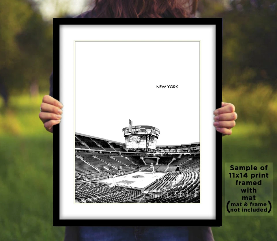 Fotografía de los NEW YORK KNICKS MADISON SQUARE GARDEN Skyline 8x10 11x14 16x20 (B) Foto 4 de 4