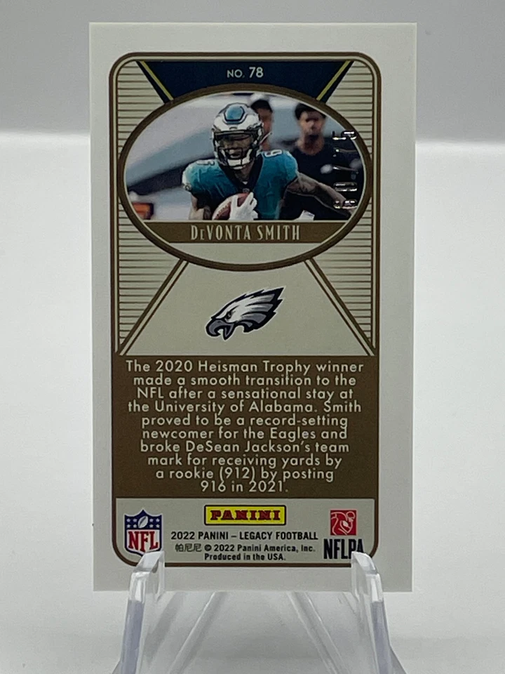 2022 Legacy DEVONTA SMITH PREMIUM EDITION MINI BRONZE /75 Eagles SP *READ* - Image 2 of 4