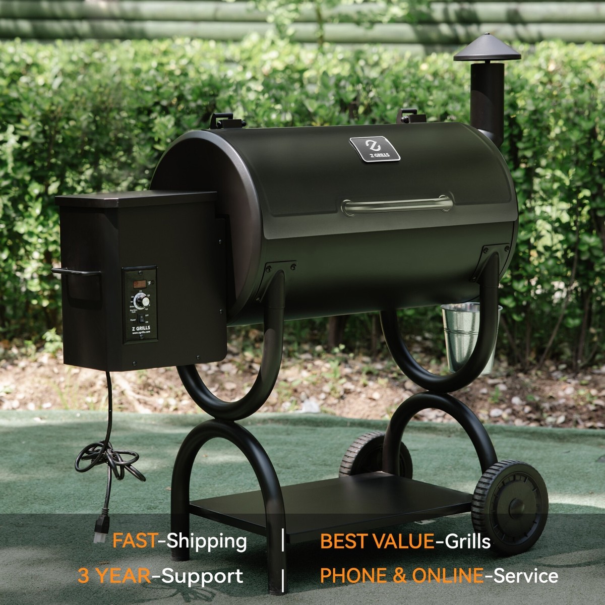 Z Grills ZPG-550B Wood Pellet Grill 8-In-1 BBQ Smoker with Digital
