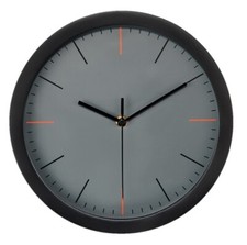 Image of Hama MaxR Wall Clock 25cm Silent Quiet in Black Sweeping hands #186339 (UK) BNIB