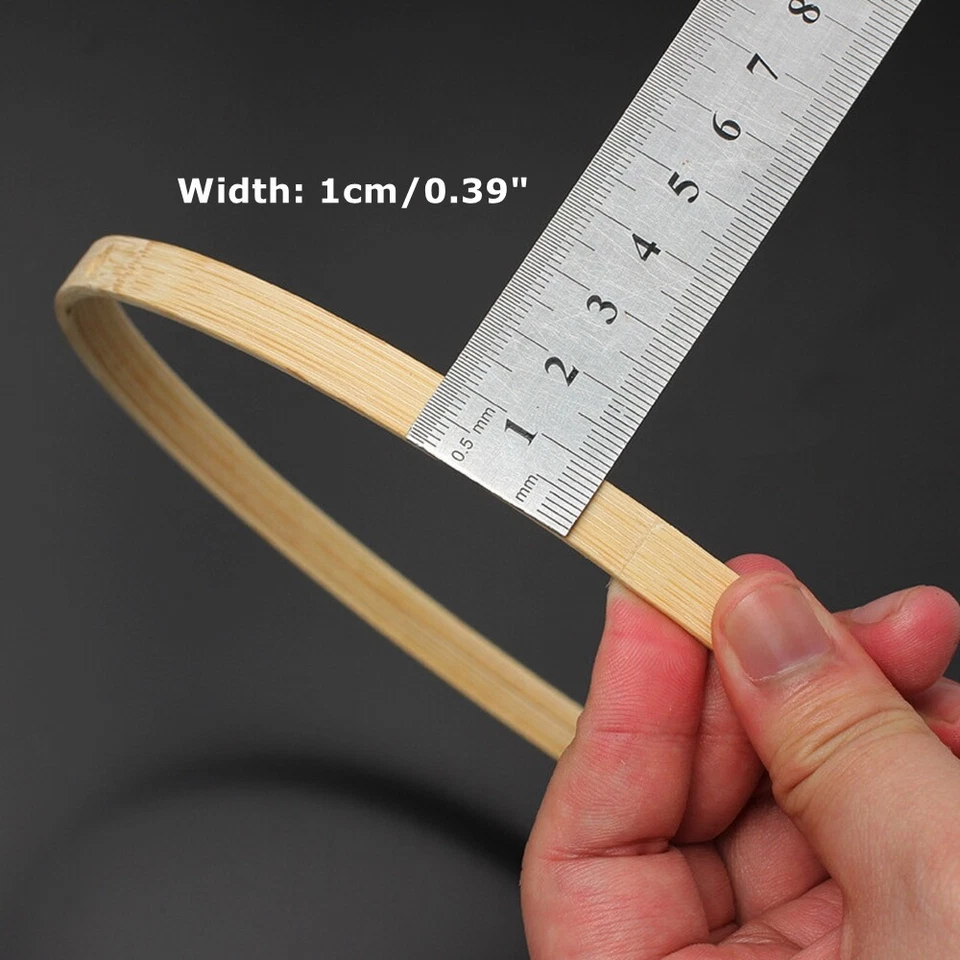 10Pcs Round Wooden Dream Catcher Ring Bamboo Hoop DIY Crafts Tools 10 - 40cm - Image 3 of 4
