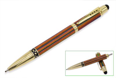 RI ZHENG Gold Screwdriver Stylus Pen Kit – Woodturning Project Set, 10-Pack Brass Tubes, Slim Portable Design