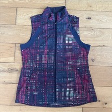 Brooks Running Gilet Women’s Xl Blue Pink Lightweight Vest Jacket Walking Zip