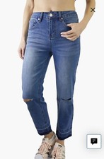 Cavalli Class Women  s High Waist Straight Leg Wide Hem Jeans Size 28 NWT