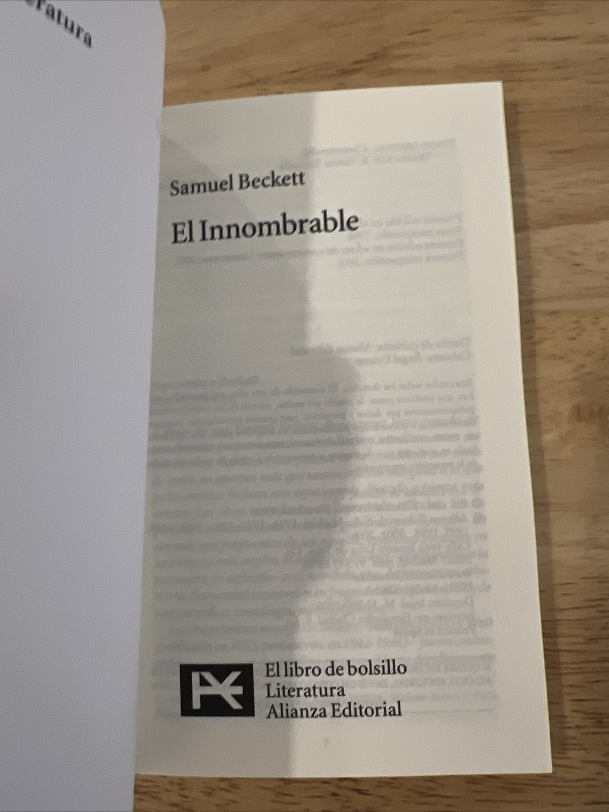Samuel Beckett - El Innombrable - Spanish Edition - Paperback- New | eBay