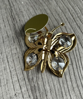Crystal temptations 24k gold plated butterfly with Spectra