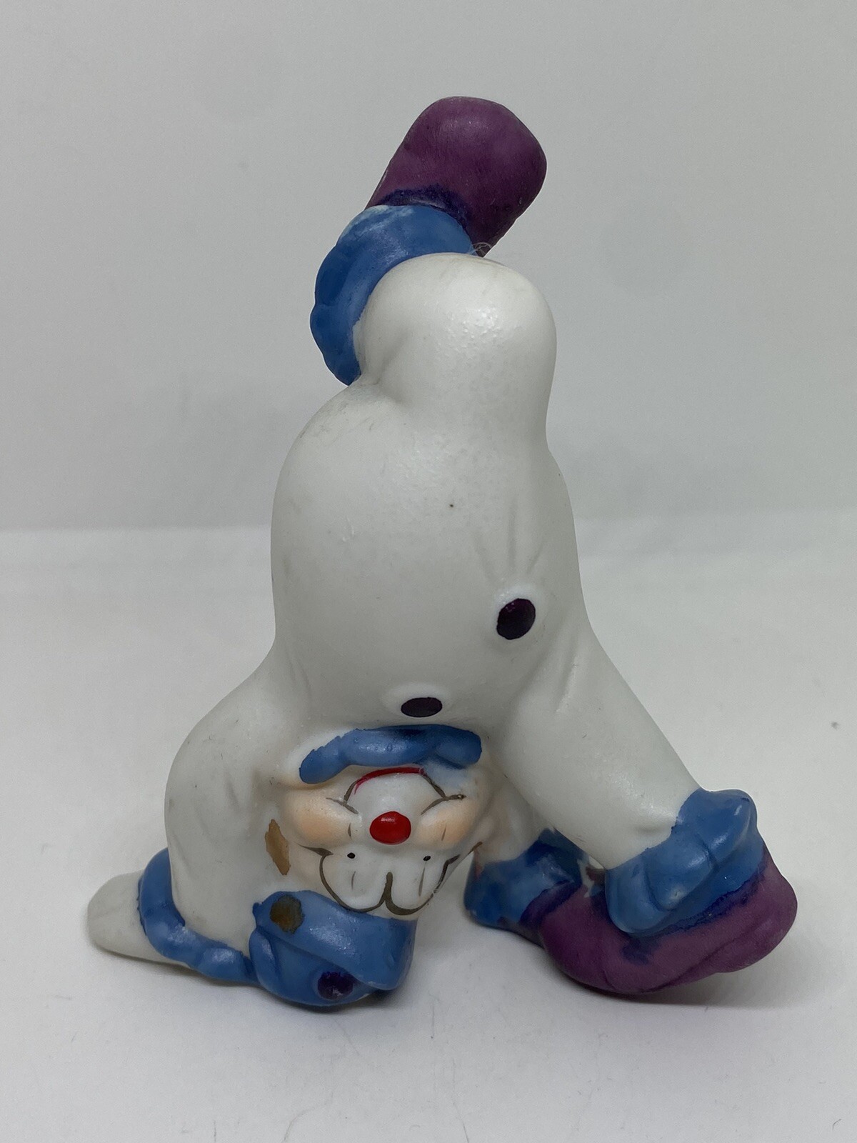 Vintage Ceramic Cartwheeling Circus Clown Figurine 3.5 Inch Decor