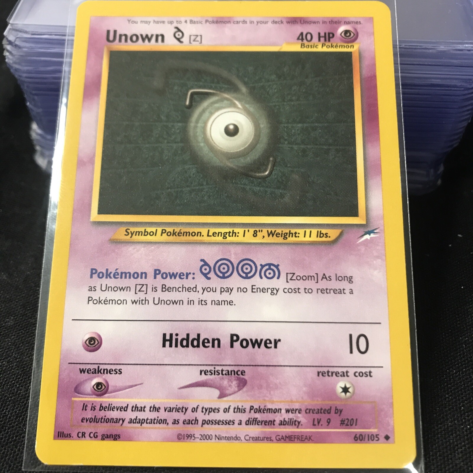UNOWN Z - 60/105 - Neo Destiny - Uncommon - Pokemon Card - NM