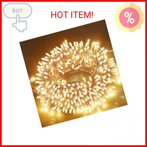 66Ft 200LED Warm White Christmas Lights Plug in,Waterproof Christmas Tree Lights