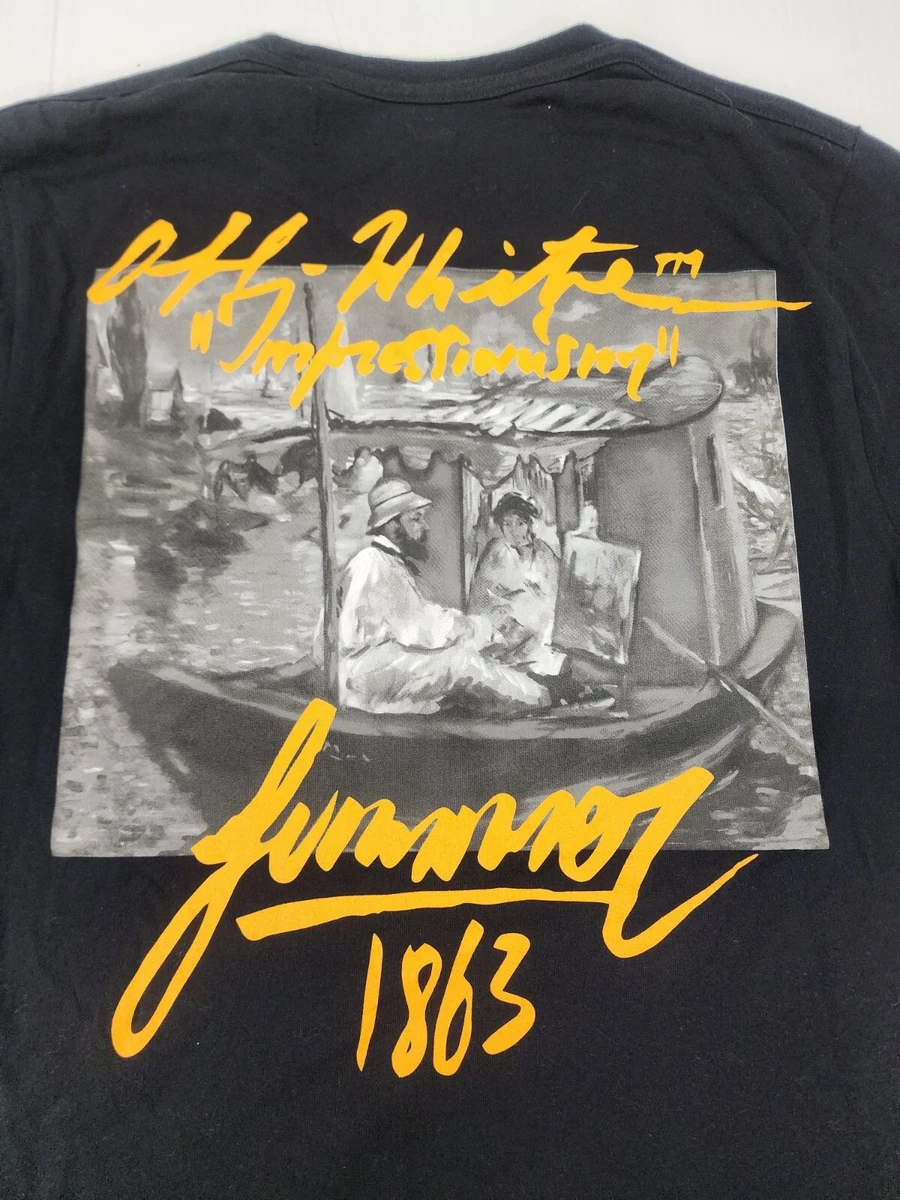 Off white top impressionism tee black