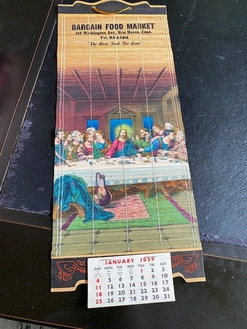 NEW HAVEN CT Bargain food market calendar 1959 Wash Ave. Japanese like style