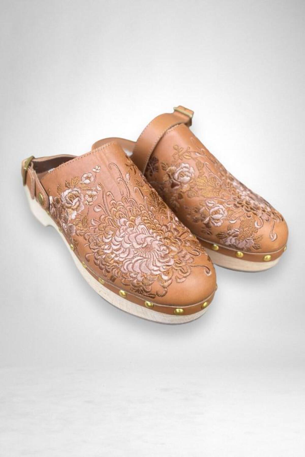 Zueco Johnny Was Marrón Mono Cuero Tonal Sin Cordones Boho Chic JWS7722