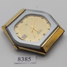 PROJECT TO FIX RADO GOLD PLATE GOLD DIAL QUARTZ EU SHIP MENS DATE WATCH 8385