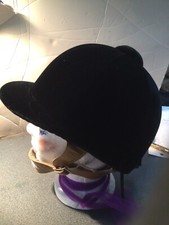 Classic Black Velvet Riding Helmet Size 6 7/8 Equestrian HUNTER 