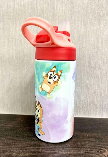 PERSONALISED Bluey Bingo KIDS Flip Top Stainless Steel Bottle Choose your colour - Picture 3 of 8
