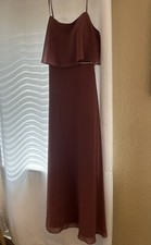 Christina Wu Long Chiffon Marsala Gown Size 18.