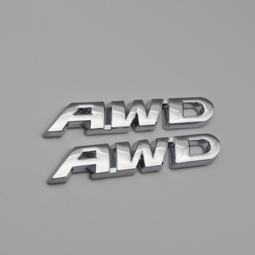 2x Chrome Side Fender AWD Off-Road Emblem Metal All Wheel Drive Rear Trunk Badge - Foto 7 di 7