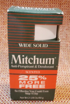 VINTAGE MITCHUM WIDE SOLID STICK DEODORANT ANTI-PERSPIRANT SCENTED 2 oz  w/ BOX