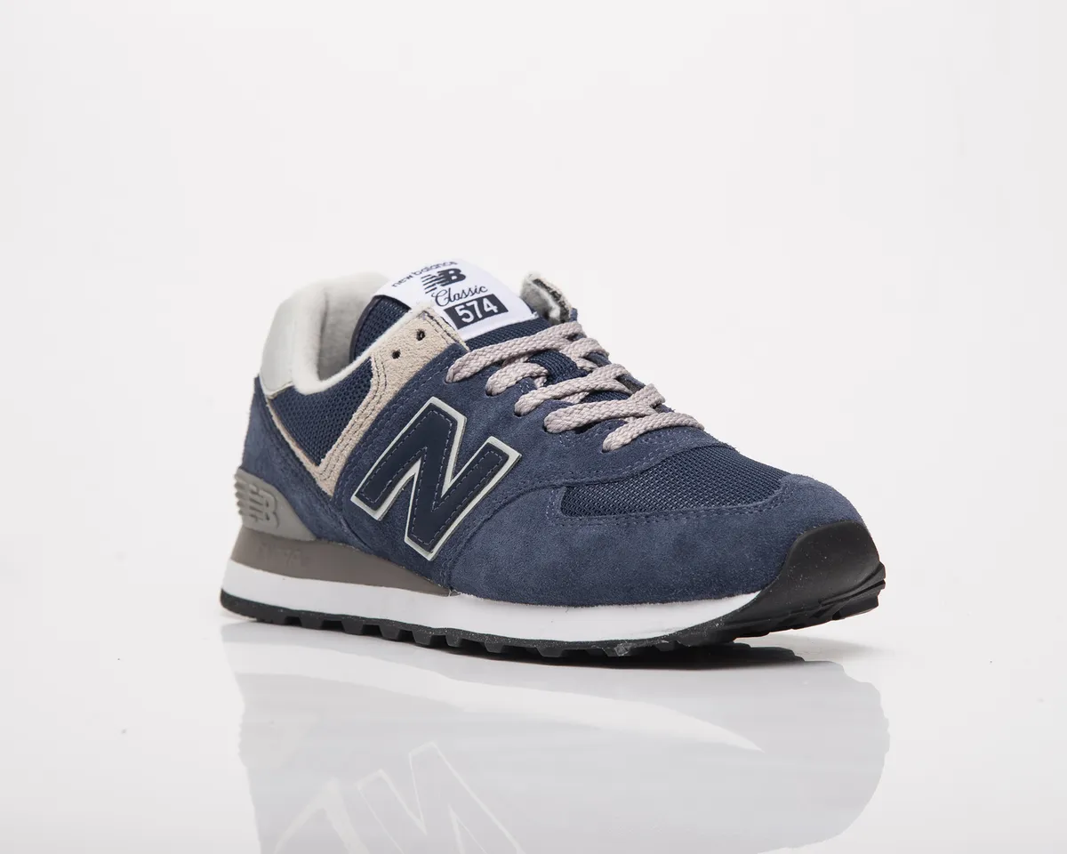 New Balance 574 Core Navy White Athletic Lifestyle Sneakers Shoes | eBay