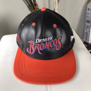 leather broncos hat