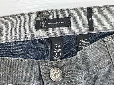 INC Men's 100% Cotton Black Rio Fit Pocket Design Distressed Jeans