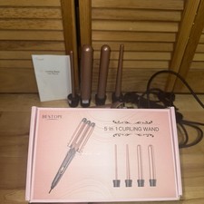BESTOPE 5 in 1 Rose Gold Ceramic Curling Wand With Interchangeable Barrels