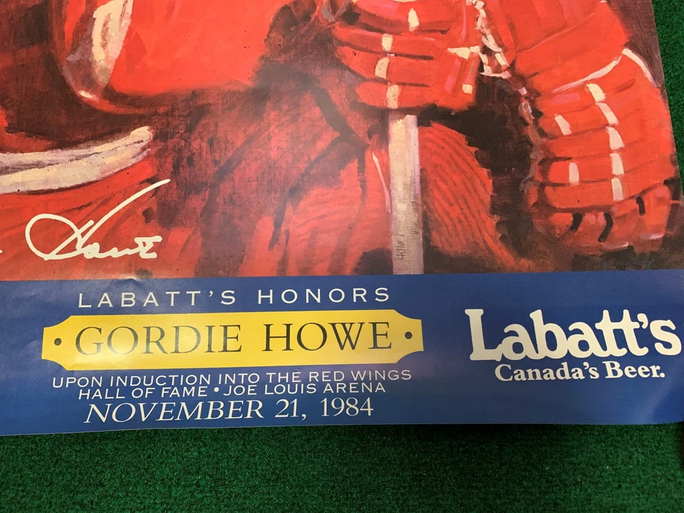 Gordie Howe Detroit Red Wings Mr . Hockey Labatt's Beer poster Unused condition - Image 3 of 4