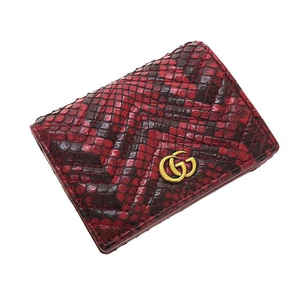 Gucci Python Bifold Wallet Model 466492 Red Used - image 1