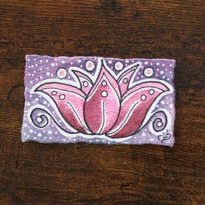 ACEO Original Watercolor ''First Spring'' Bloom Series #2/10 Paintybee 2 x 3.5 in