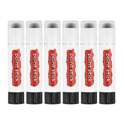 Solid Tempera Paints, 6 Pcs Washable Paint Sticks Paint Pens, Black