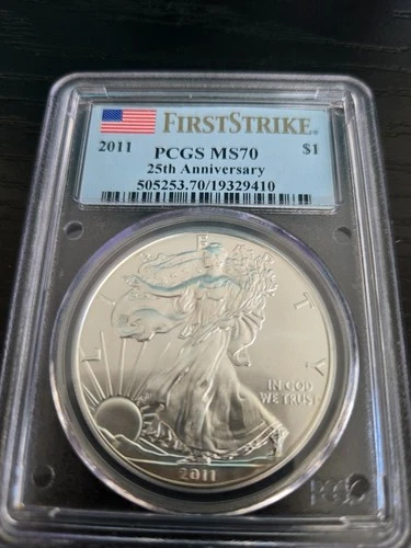 2011 US Silver Eagle 25th Anniversary First Strike PCGS MS 70