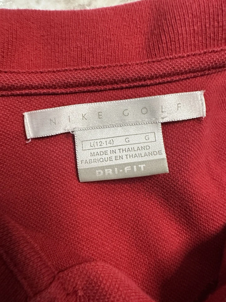 Polo de golf vintage Nike para mujer rojo sin mangas de algodón talla grande Foto 3 de 4