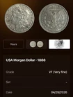 United States Morgan Dollar minted in 1888