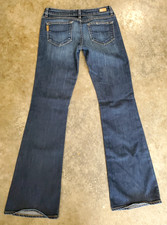 Paige Premium Medium Dark Wash Denim Laurel Canyon Denim Bootcut Jeans Womens 27