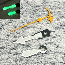 Silver Orange watch hands Green luminous fit NH35 NH36 movement