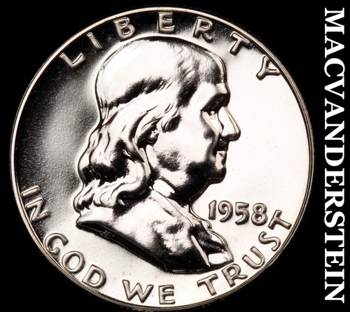 1958 Franklin Half Dollar- Silver  Lustrous Choice Gem Proof  #i4379